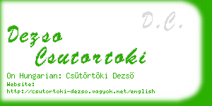 dezso csutortoki business card